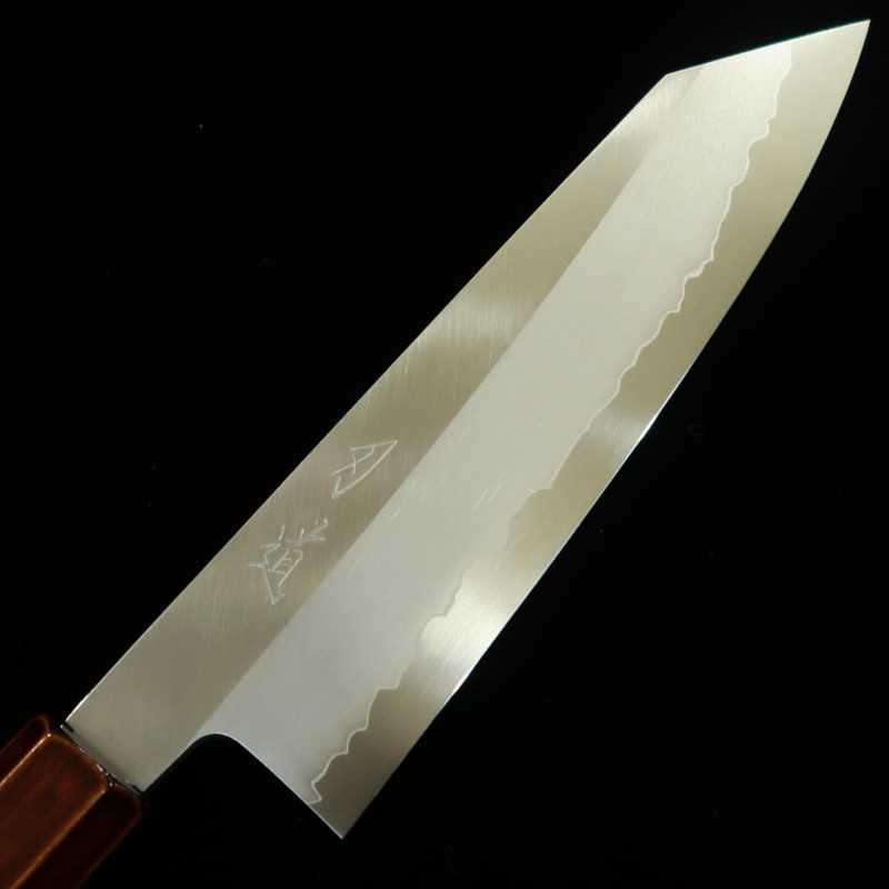 刃道HADO 銀紙三号 切付三徳 木地呂塗り桜八角柄 （180mm）
