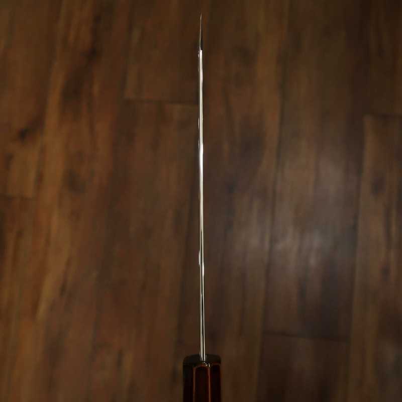 刃道HADO 銀紙三号 切付三徳 木地呂塗り桜八角柄 （180mm）