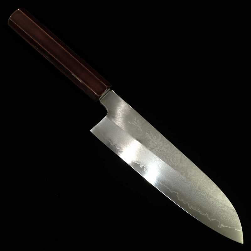 HADO Gin-san No.3 Damas Manche octogonal en cerisier laqué Santoku (180 mm)