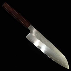 Santoku HADO Ginsan Damascus Kijiro-nuri Sakura Octagonal Handle (180mm)