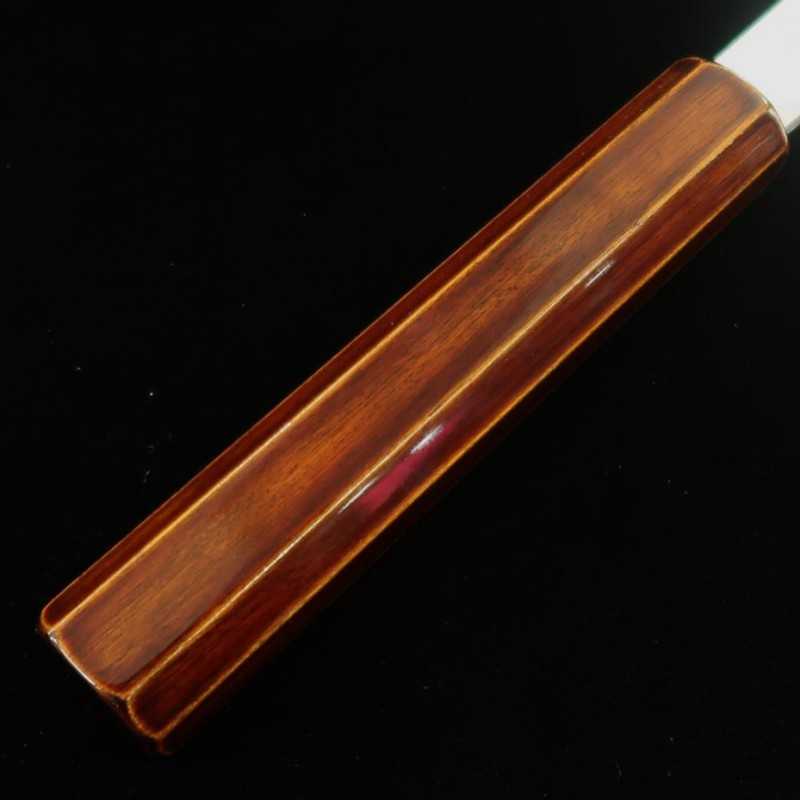 刃道 HADO 三徳 銀紙三号 ダマスカス 木地呂塗り桜八角柄 (180mm)