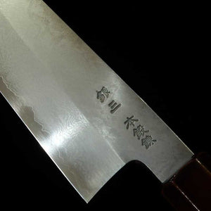 刃道 HADO 三徳 銀紙三号 ダマスカス 木地呂塗り桜八角柄 (180mm)