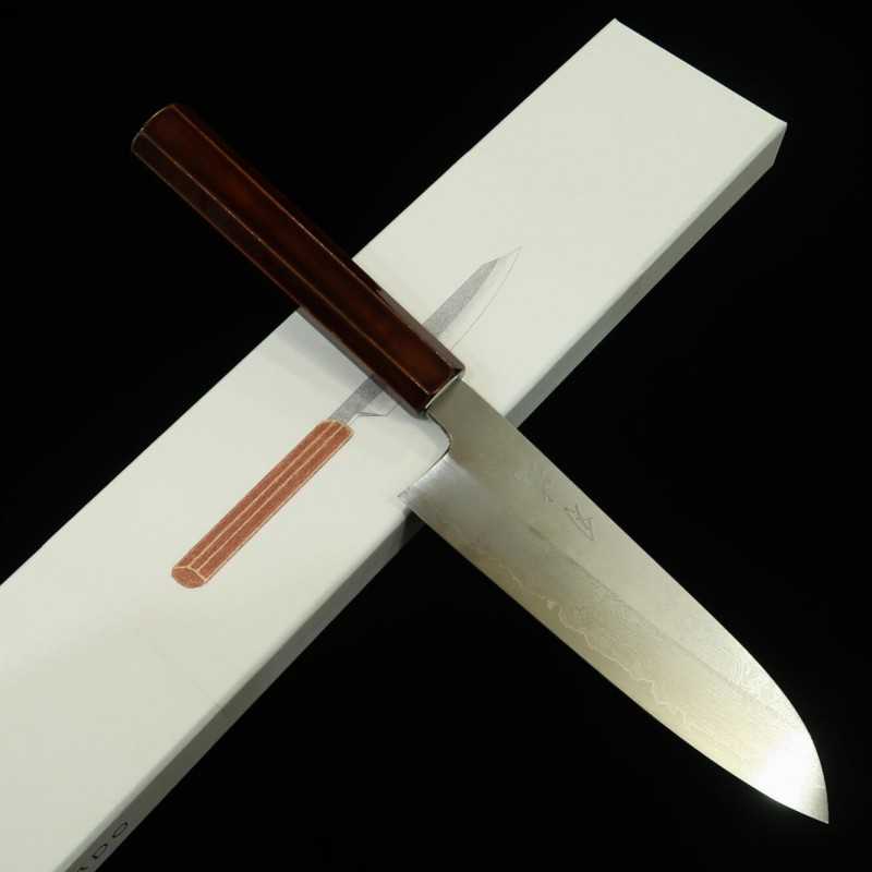 HADO Gin-san No.3 Damas Manche octogonal en cerisier laqué Santoku (180 mm)