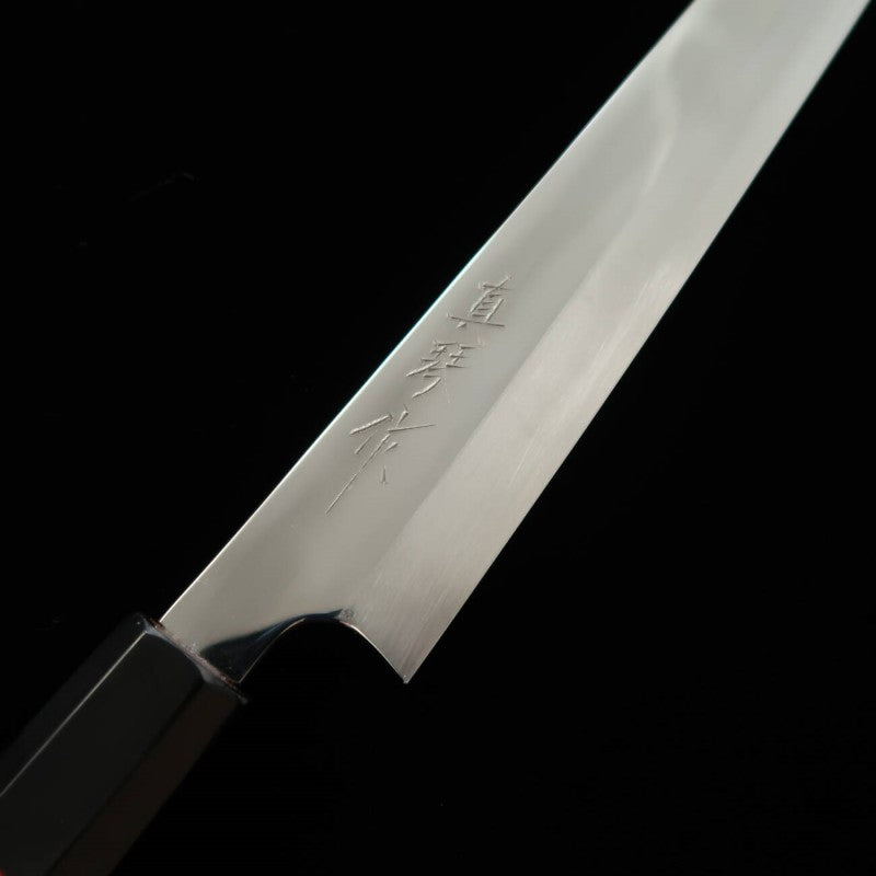 Sujihiki TADOKORO HAMONO Makoto Mirror Finish Ginsan Steel Kiritsuke Red Sandalwood Handle (270mm)