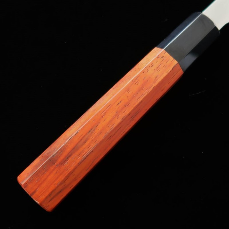 Sujihiki TADOKORO HAMONO Makoto Mirror Finish Ginsan Steel Kiritsuke Red Sandalwood Handle (270mm)