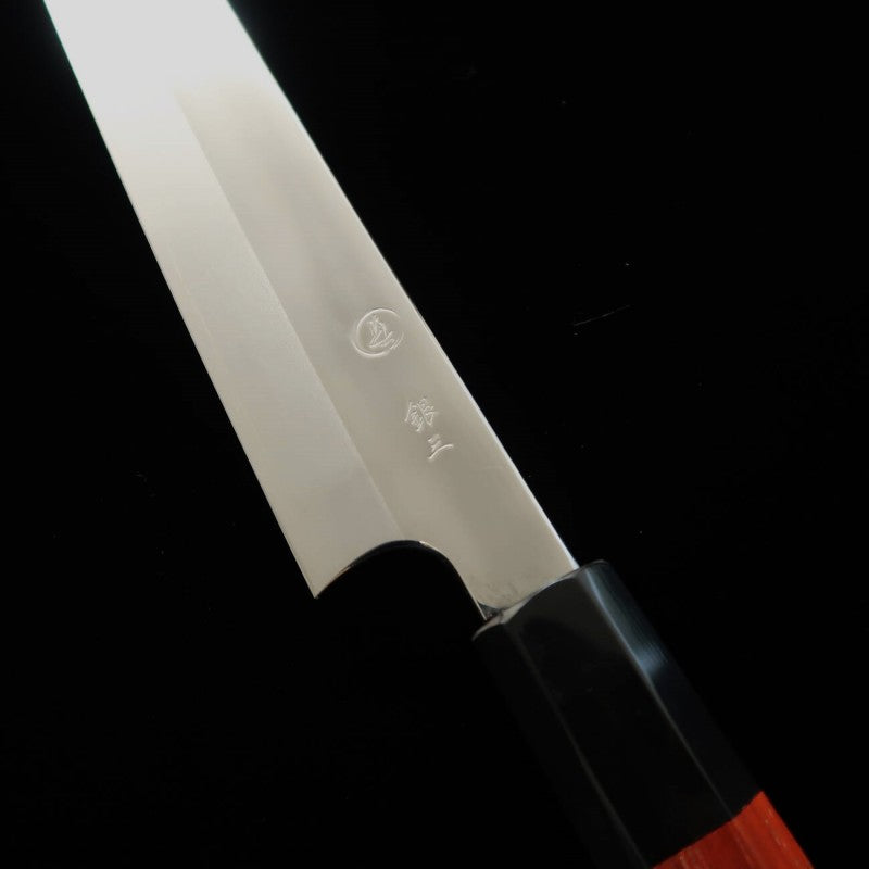Sujihiki TADOKORO HAMONO Makoto Mirror Finish Ginsan Steel Kiritsuke Red Sandalwood Handle (270mm)