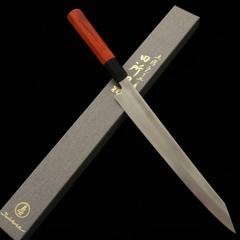 TADOKORO HAMONO Tadokoro Makotosaku, acabado espejo, Gingami No.3, sujihiki kiritsuke, mango de palisandro rojo (270 mm)