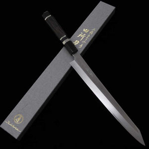 Tadokoro Hamono TADOKORO HAMONO Makoto Saku poli miroir Gin 3 Kiritsuke Sujihiki manche en ébène et argent (270 mm)