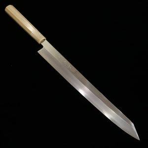 Miura Kiritsuki Yanagiba Obidama Ginsan Mirror Finish Magnolia Handle (300mm) 