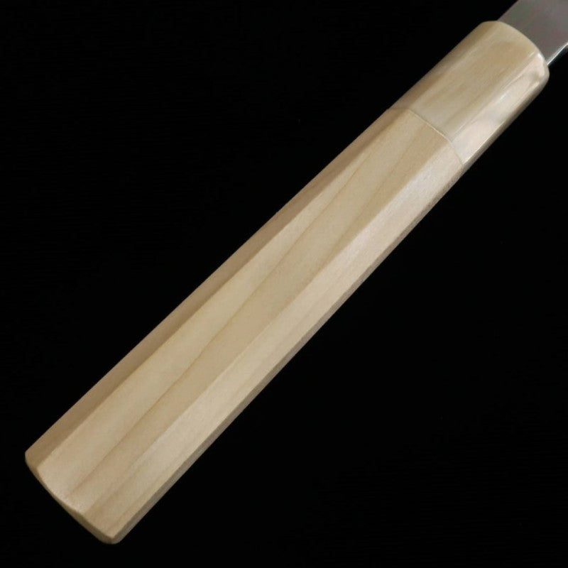 三浦佩 Miura Obidama 切付柳刃 鏡面仕上げ 銀紙三号 朴八角柄 (300mm)