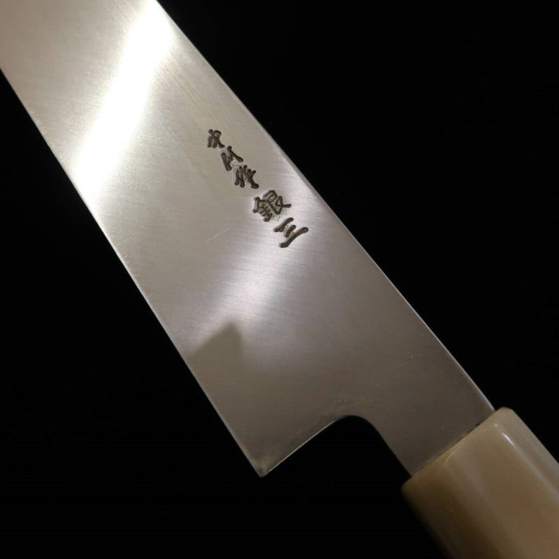 三浦佩 Miura Obidama 切付柳刃 鏡面仕上げ 銀紙三号 朴八角柄 (300mm)