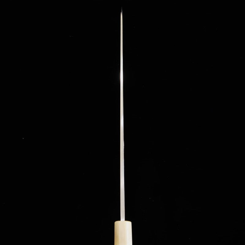 三浦佩 Miura Obidama 切付柳刃 鏡面仕上げ 銀紙三号 朴八角柄 (300mm)