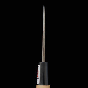 Ikenami Hamono IKENAMI HAMONO Shirogami No.1 coeur inox, manche en cerisier, lame double tranchant pour poisson Aji (90mm)