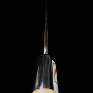 Ikenami Hamono IKENAMI HAMONO Shirogami No.1 coeur inox, manche en cerisier, lame double tranchant pour poisson Aji (90mm)