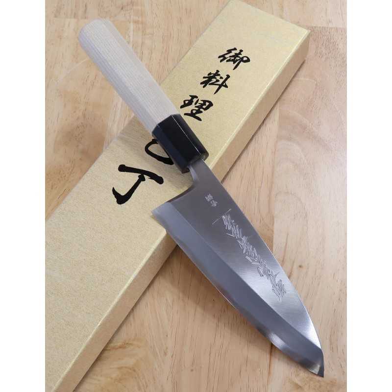 Gouemon-no-jou Yoshihiro 郷右馬允義弘 Aokasumi, deba de acero azul nº2, mango de magnolia octogonal (150–180 mm)