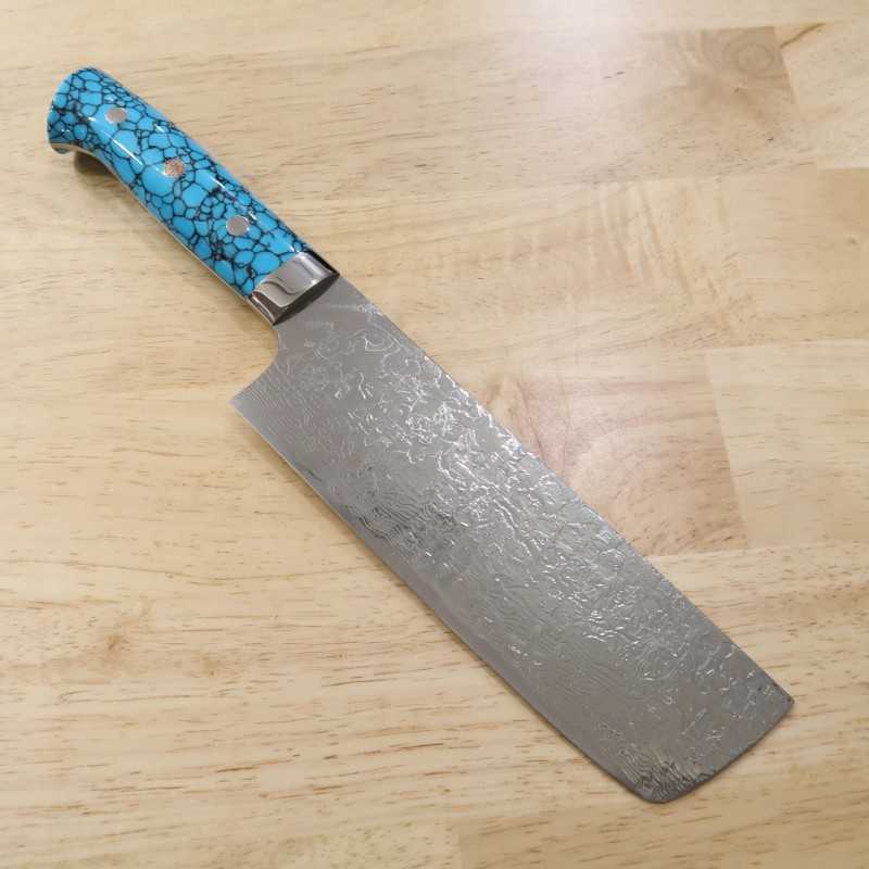 Takeshi Saji Nakiri R2 Diamond Finish Blue Turquoise (180mm)