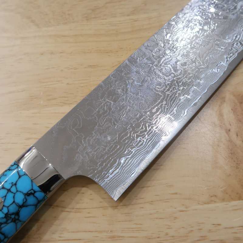 Takeshi Saji Nakiri R2 Diamond Finish Blue Turquoise (180mm)