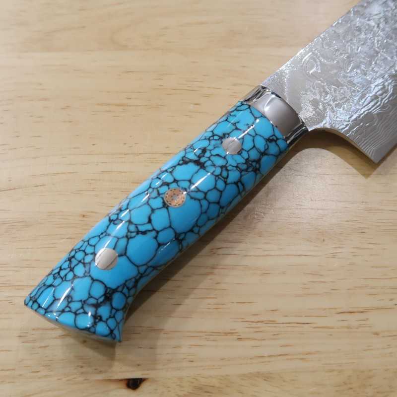 Takeshi Saji Nakiri R2 Diamond Finish Blue Turquoise (180mm)