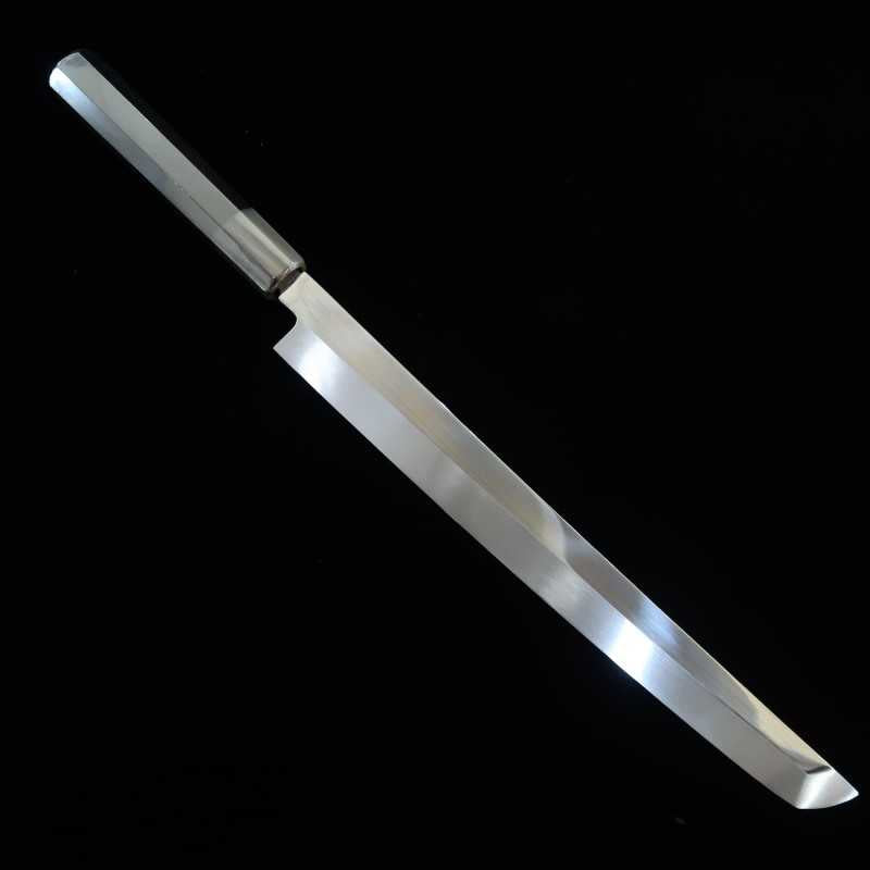 Sakimaru takohiki SUISIN Ikeda Yoshikazu, shirogami forjado a mano, mango octogonal de ébano (300 mm)