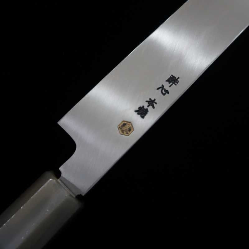 Sakimaru yanagiba SUISIN Shirogami Honyaki cabo em Ébano octogonal Forjada por Ikeda san (300mm)