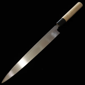 MASAMOTO Honkasumi, Shirogami n°2, Yanagiba, manche en forme de châtaigne, en corne de buffle (240-300mm)