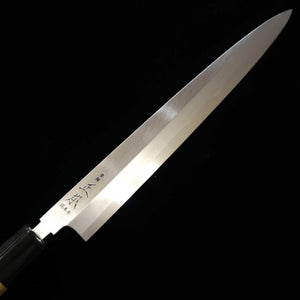 MASAMOTO Honkasumi, Shirogami n°2, Yanagiba, manche en forme de châtaigne, en corne de buffle (240-300mm)