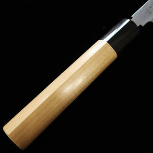 MASAMOTO Honkasumi, Shirogami n°2, Yanagiba, manche en forme de châtaigne, en corne de buffle (240-300mm)