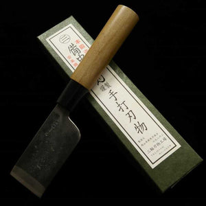 Cuchillo para cuero para zurdos MIWA Shirogami no.1 acabado kurouchi, mango de madera de magnolia (42 mm)