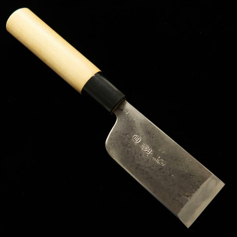 Cuchillo para cuero MIWA Shirogami no.1 acabado kurouchi, mango de magnolia (42 mm)