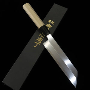 Nakiri MIURA Mukimono Knife, Blue Steel No. 2, Magnolia, Buffalo Octagonal Handle (180mm) 