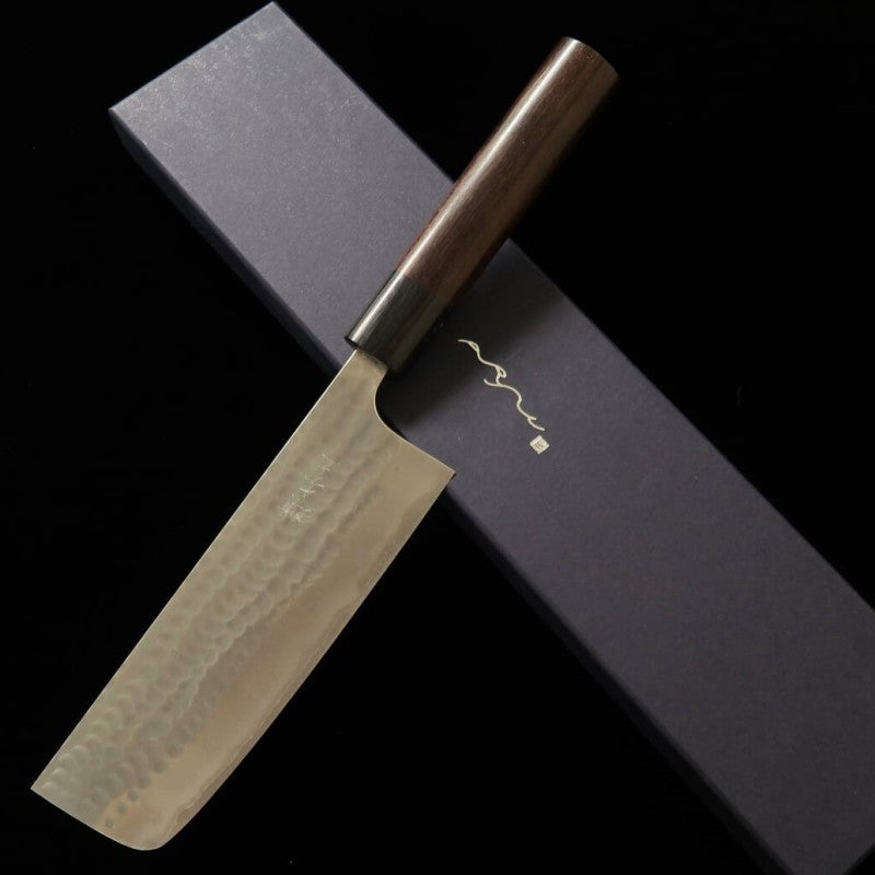Anryu ANRYU nakiri Aogami Super martillado mango de palisandro (165 mm)