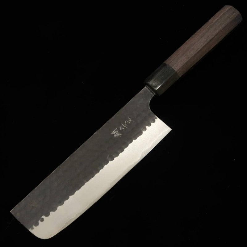 Anryu Nakiri Aogami Super martelé finition noire manche octogonal en bois de rose (165 mm)