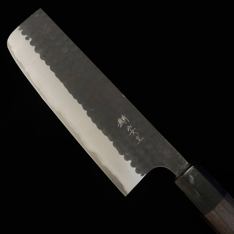 Anryu Nakiri Aogami Super martelé finition noire manche octogonal en bois de rose (165 mm)