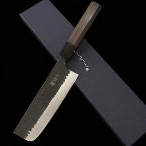 Anryu Nakiri Aogami Super martelé finition noire manche octogonal en bois de rose (165 mm)