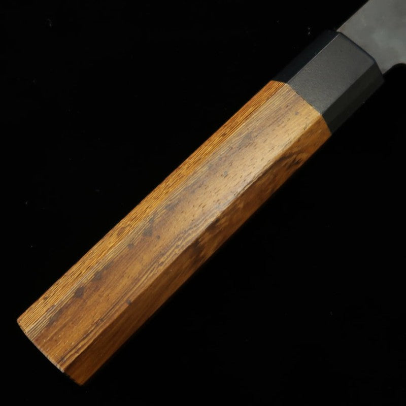 HIDARI YORIMITSU Couteau à légumes, acier bleu n°1, finition noire, manche en bois de fer (180 mm)