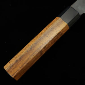 HIDARI YORIMITSU Couteau à légumes, acier bleu n°1, finition noire, manche en bois de fer (180 mm)