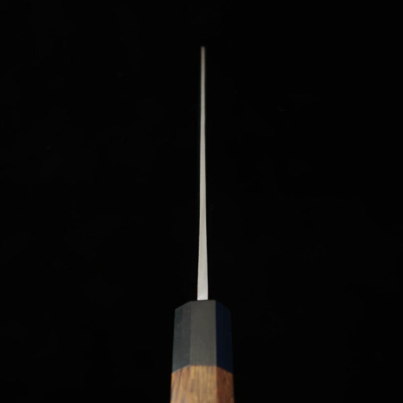 HIDARI YORIMITSU Couteau à légumes, acier bleu n°1, finition noire, manche en bois de fer (180 mm)