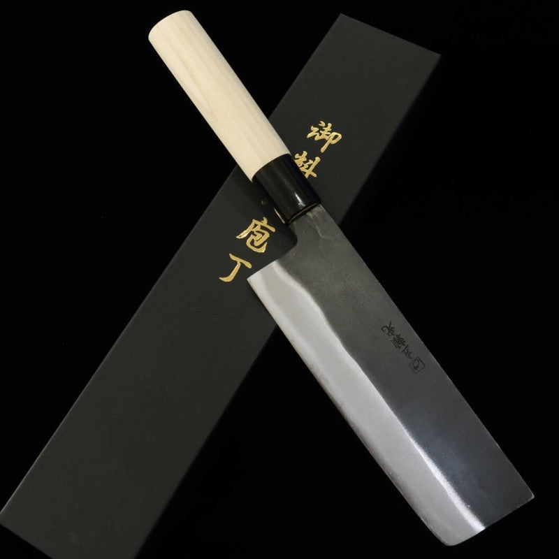 HIDARI YORIMITSU Nakiri SK steel black finish oak handle (170mm)