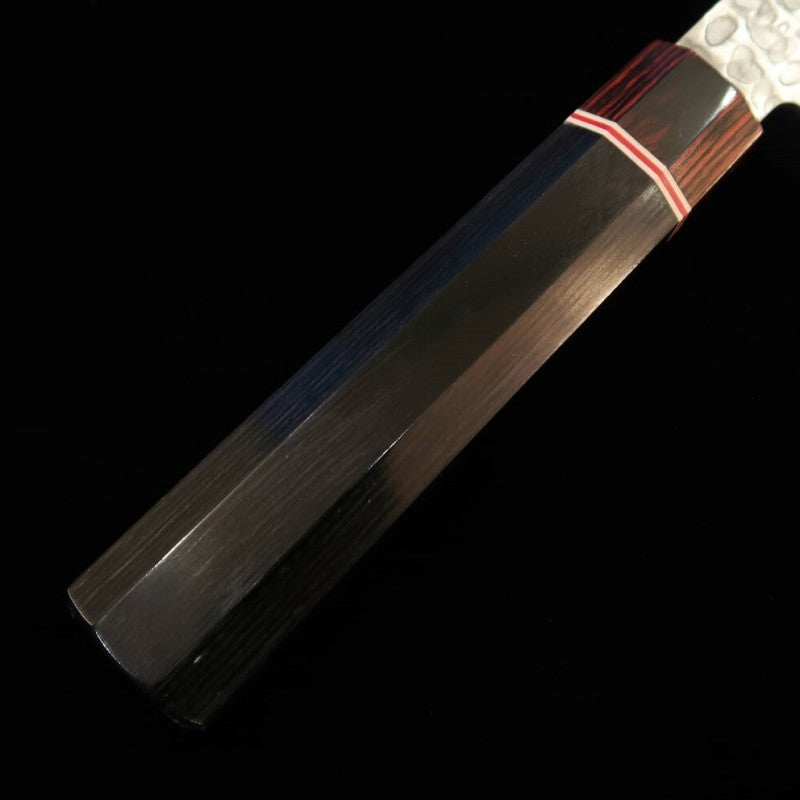 MIURA Nakiri VG10 Red Hammered Damascus Plywood Octagonal Handle (180mm)
