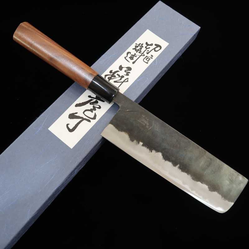 MIURA Miura Acero blanco nº2 acabado negro Nakiri mango de nogal (170 mm)
