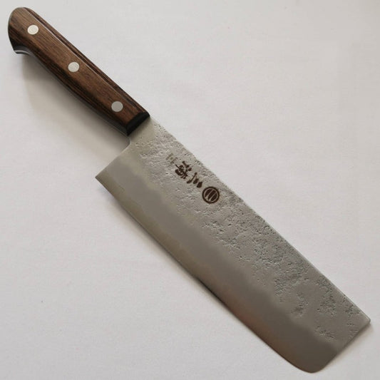 Nakiri MIURA Ginsan No. 3, Nashiji, Brown Plywood Handle (165mm)