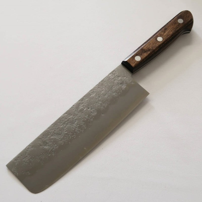 三浦 MIURA 菜切銀紙三号 梨地 茶合板柄 (165mm)