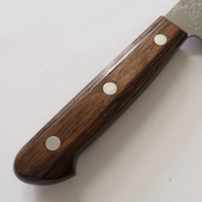 三浦 MIURA 菜切銀紙三号 梨地 茶合板柄 (165mm)