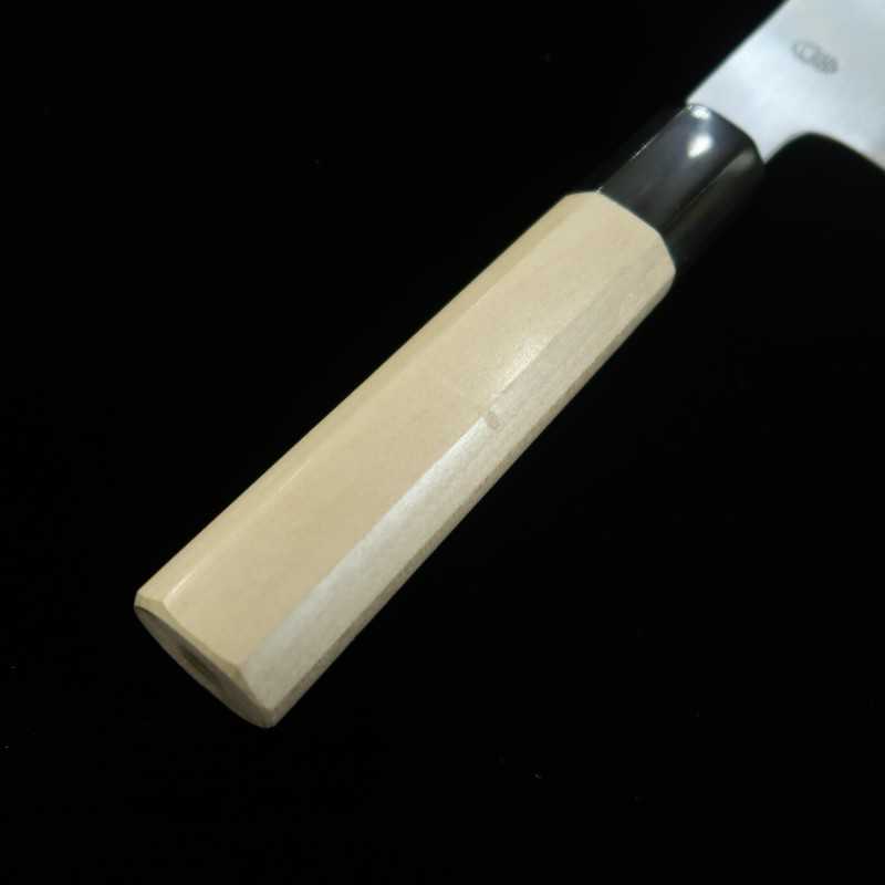 Sakai Kikumori SAKAI KIKUMORI Kikugetsu Kasumi Nakiri Acier blanc n°2 Manche octogonal en corne de buffle et magnolia (180mm)