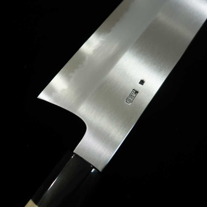 Sakai Kikumori SAKAI KIKUMORI Kikugetsu Kasumi Nakiri Acier blanc n°2 Manche octogonal en corne de buffle et magnolia (180mm)