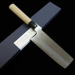 Sakai Kikumori SAKAI KIKUMORI Kikugetsu Kasumi Nakiri Acier blanc n°2 Manche octogonal en corne de buffle et magnolia (180mm)