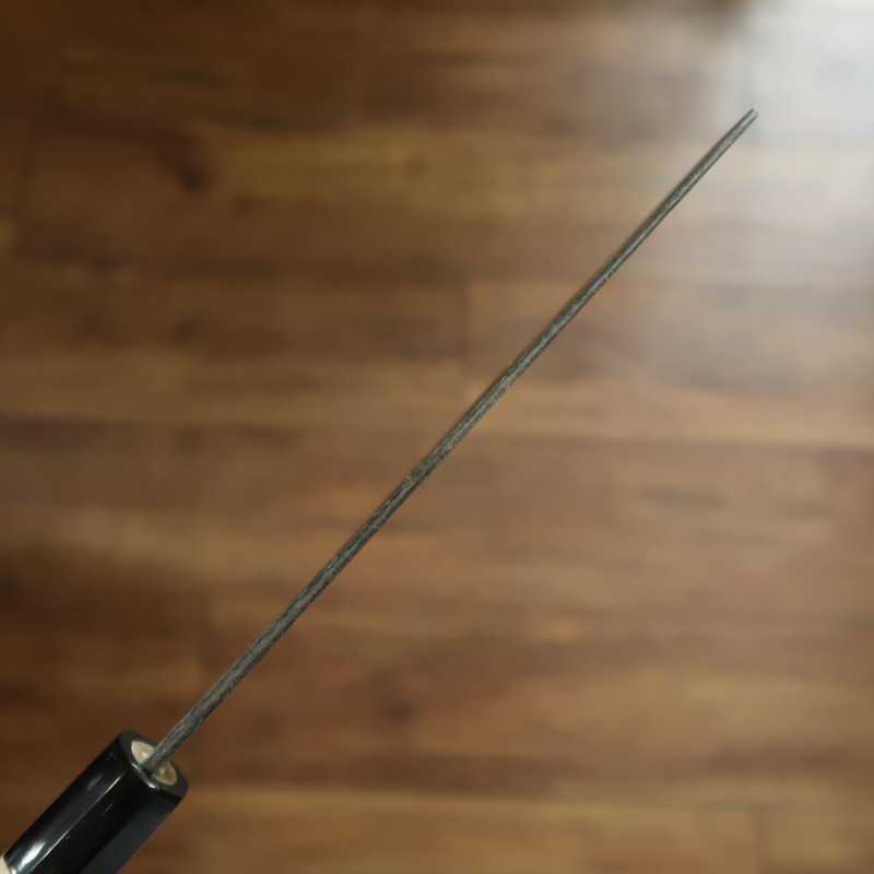 SAKAI KIKUMORI Kikuzuki Kuro Nakiri Shirogami nº 2 acabado negro, mango octogonal de magnolia con virola de cuerno de búfalo (180 mm)