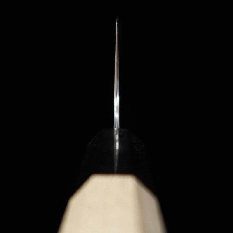 Sakai Kikumori Kikuzuki Uzu Nakiri Aogami Nº 1 Damasco cabo octogonal em magnólia (180mm)