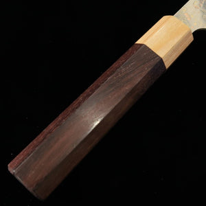Takeshi Saji Nakiri VG10 Colored Damascus Rosewood Octagonal Handle (165mm)