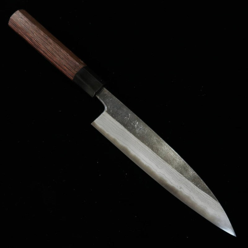 初心 HATSUKOKORO クモカゲ ペティ 青紙二号  黒打ち ダマスカス  ウェンジ柄 (150mm)